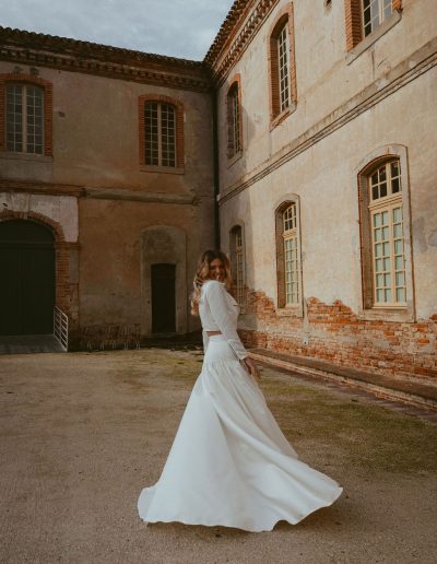 Veste de mariée perfecto en satin duchesse, création Toulouse